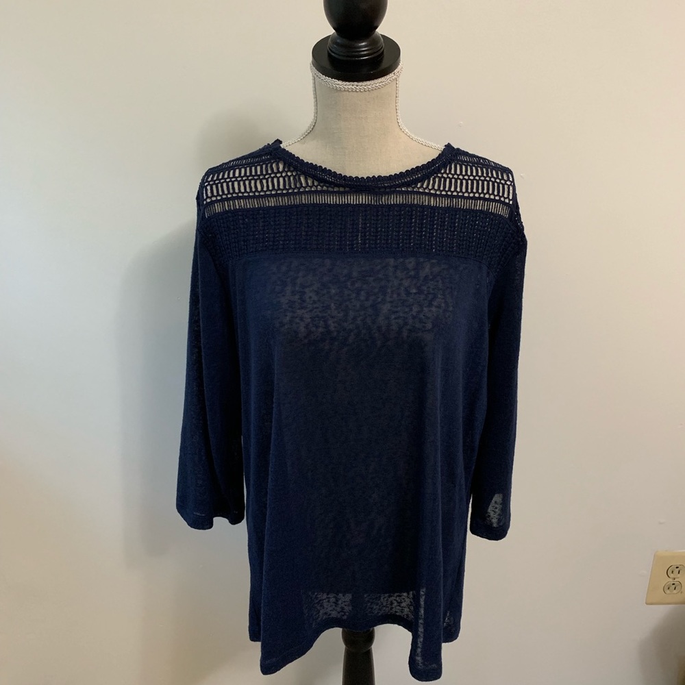 Women’s Navy sheer top